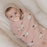Sheep Knit Receiving Baby Blanket from Bleu La La