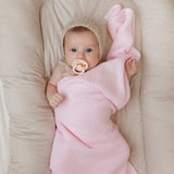Organic Ribbed Knit Cotton Baby Blanket from Bleu La La