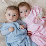 Organic Ribbed Knit Cotton Baby Blanket from Bleu La La