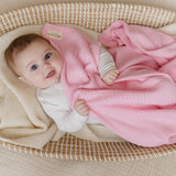 Organic Ribbed Knit Cotton Baby Blanket from Bleu La La