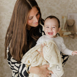 100% Cotton Luxury Knit Heart Swaddle Baby Blanket from Bleu La La