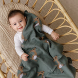 Luxury Cotton Deer Knit Swaddle Baby Blanket from Bleu La La