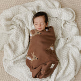 Luxury Cotton Deer Knit Swaddle Baby Blanket from Bleu La La