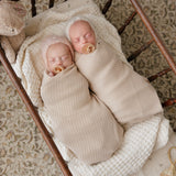 Organic Ribbed Knit Cotton Baby Blanket from Bleu La La