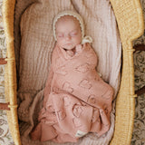 100% Cotton Luxury Knit Heart Swaddle Baby Blanket from Bleu La La