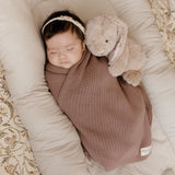 Organic Ribbed Knit Cotton Baby Blanket from Bleu La La
