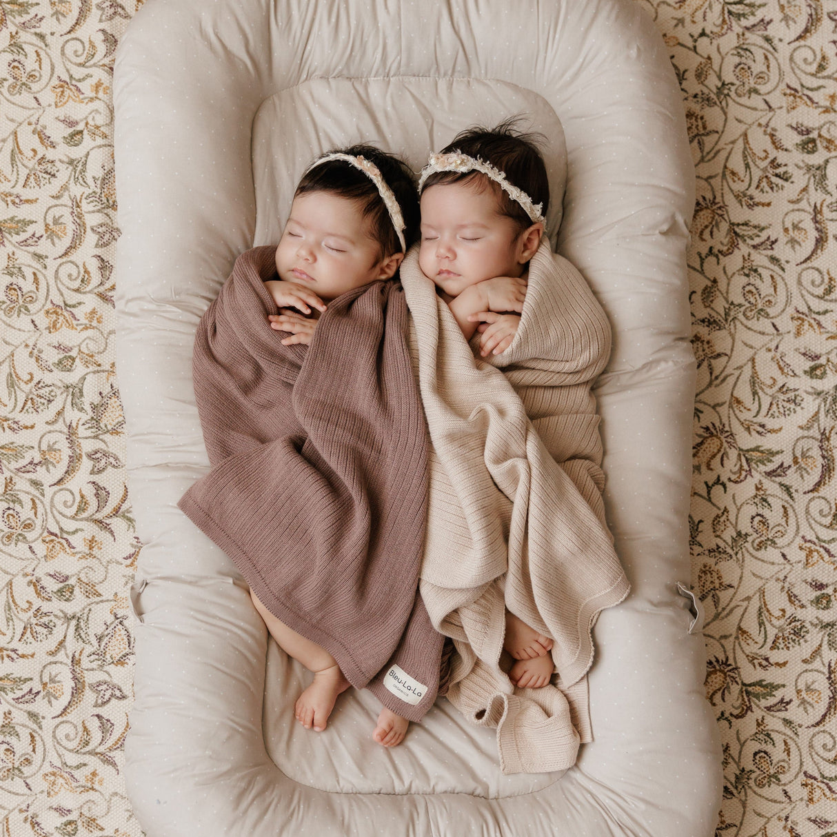 Organic Ribbed Knit Cotton Baby Blanket from Bleu La La