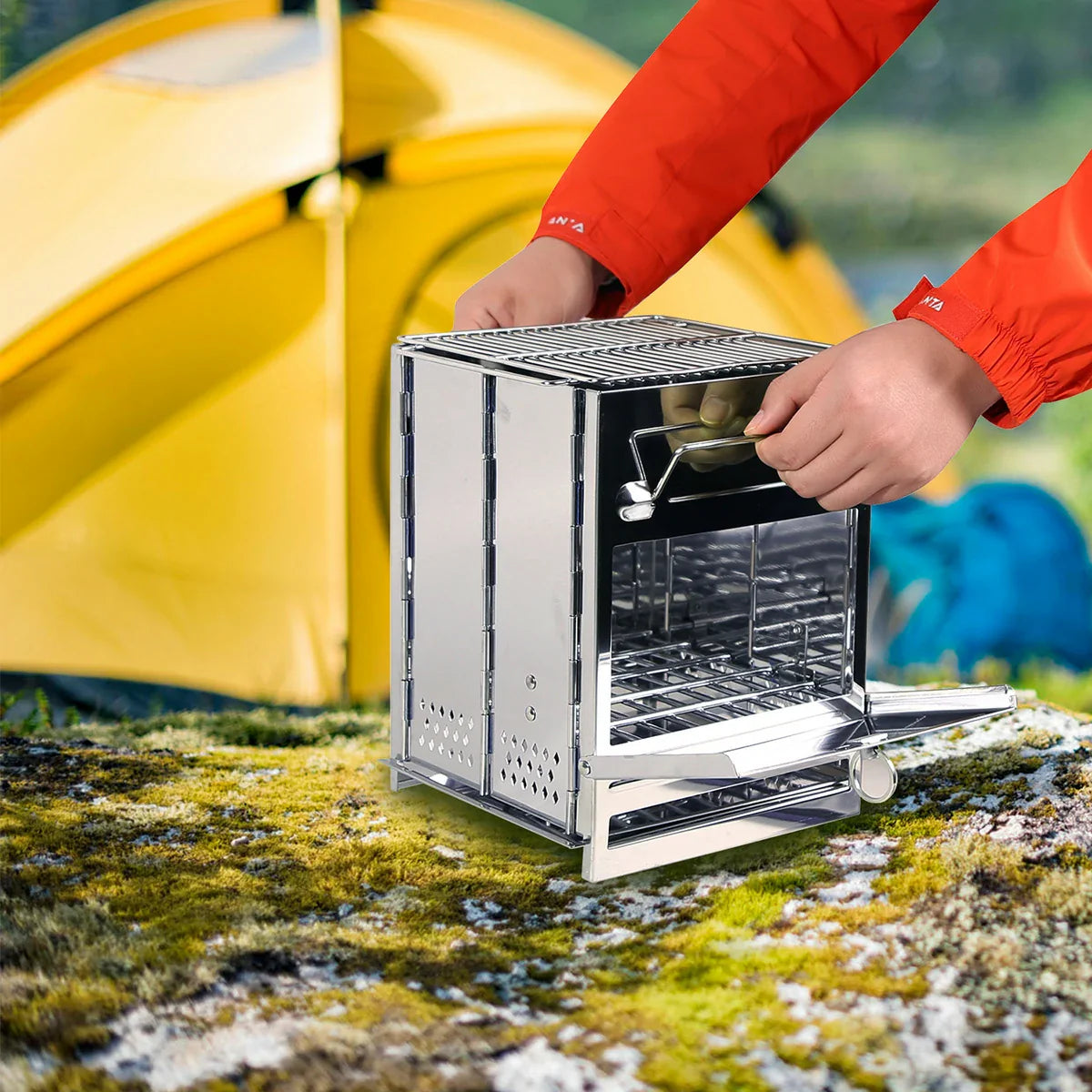 Wood Burning Camping Stove Folding with Pot Stand From Redcamp