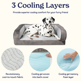 PupChill™ Cooling Bolster Dog Bed + Waterproof Blanket Bundle - Arctic Grey from Paw.com