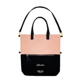 Three Way Tote, Cross body, Hand held, Folded, Pink/Black, New York From Bag-all