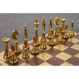 Brass Metal Modern Luxury Chess Pieces & Board Set 14" - Antique Copper & Gold From Royal Chess Mall