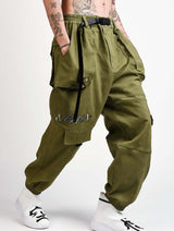 IBP332 Yin Yang Army Green Cargo Pants from Niepce Inc