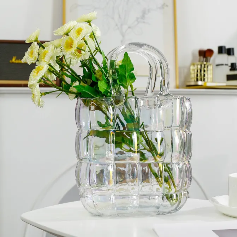 Glamour Glass Handbag Vase from Moderny
