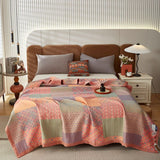 Reversible Colorful Cotton Square Quilt from Moderny