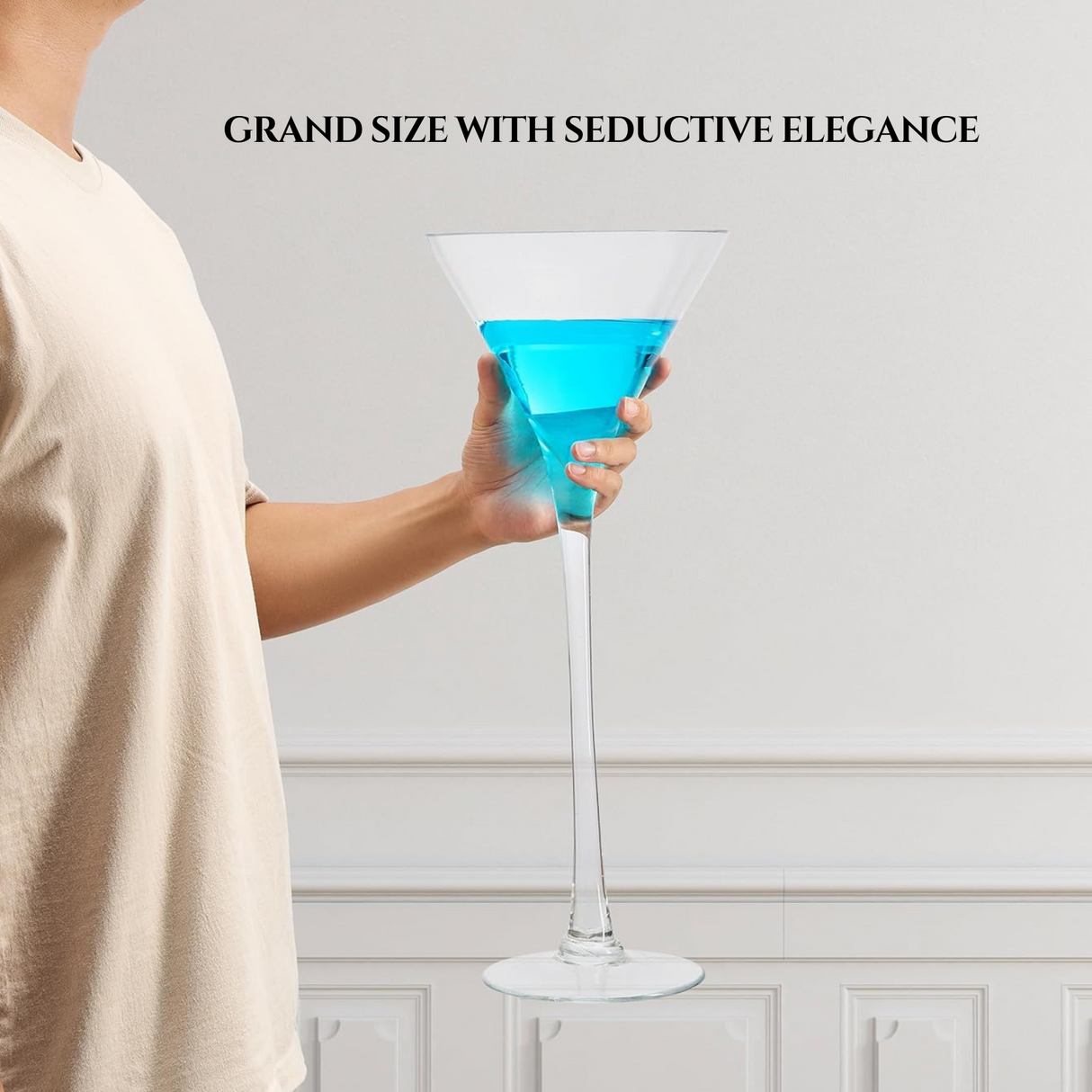 Worlds Largest Giant Martini Glass - Huge 20 Inches, 54 OZ, Mega Glass, Huge Stemware, Clear Decorative Hand Blown Glassware, Large Novelty Stemware/Cocktail Novelty, Oversized XL Goblet from The Wine Savant