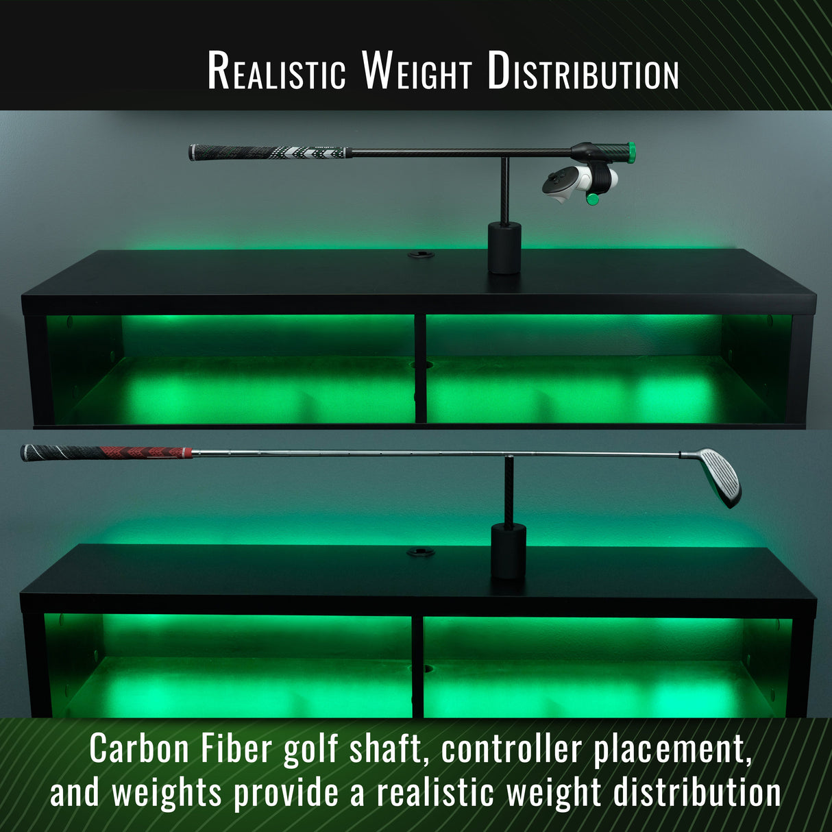DriVR Elite -  Adjustable VR Weighted Golf Club Handle Accessory - Compatible with Quest 2, 3/3s, and Pro from DeadEyeVR