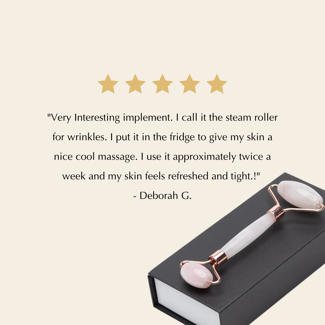 Genuine Rose Quartz Roller - Massage for Skin Tightening and Firming from Epilynx Skincare and Cosmetics