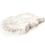 PupRug by Paw.com™ Faux Fur Orthopedic Dog Bed - Curve White with Brown Accents from Paw.com