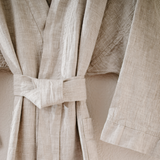 Melange Linen Bathrobe from Beflax Linen