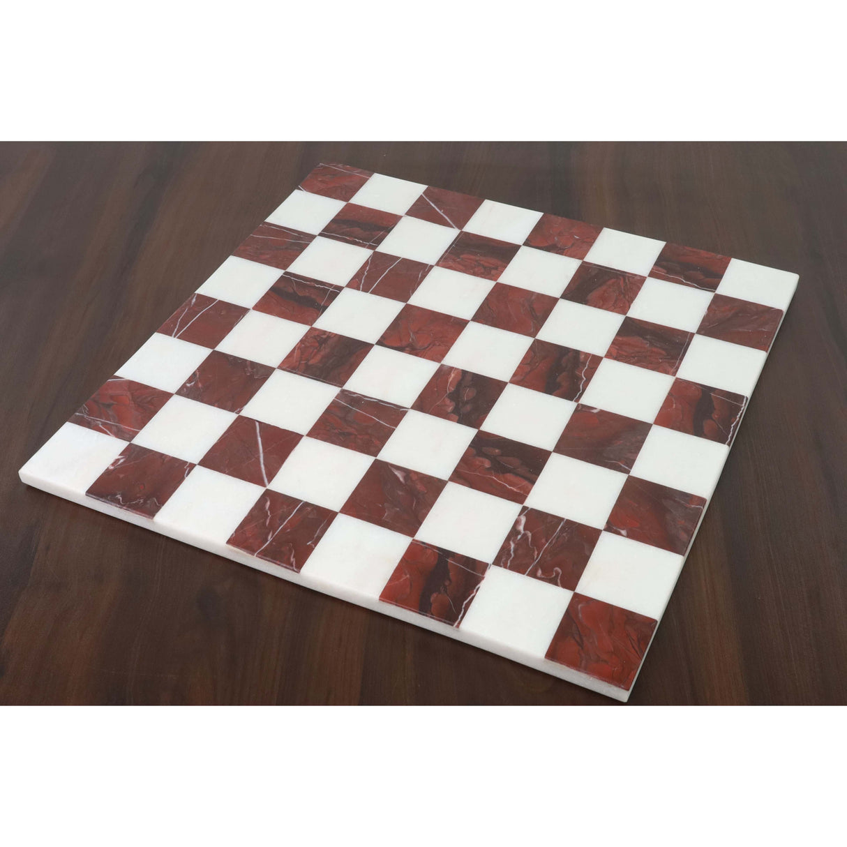 Borderless Marble Stone Luxury Chess Board 15'' - Maroon Semi Precious Stones From Royal Chess Mall