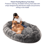 PupCloud™ Human-Size Faux Fur Memory Foam Dog Bed - Charcoal Grey From Paw.com