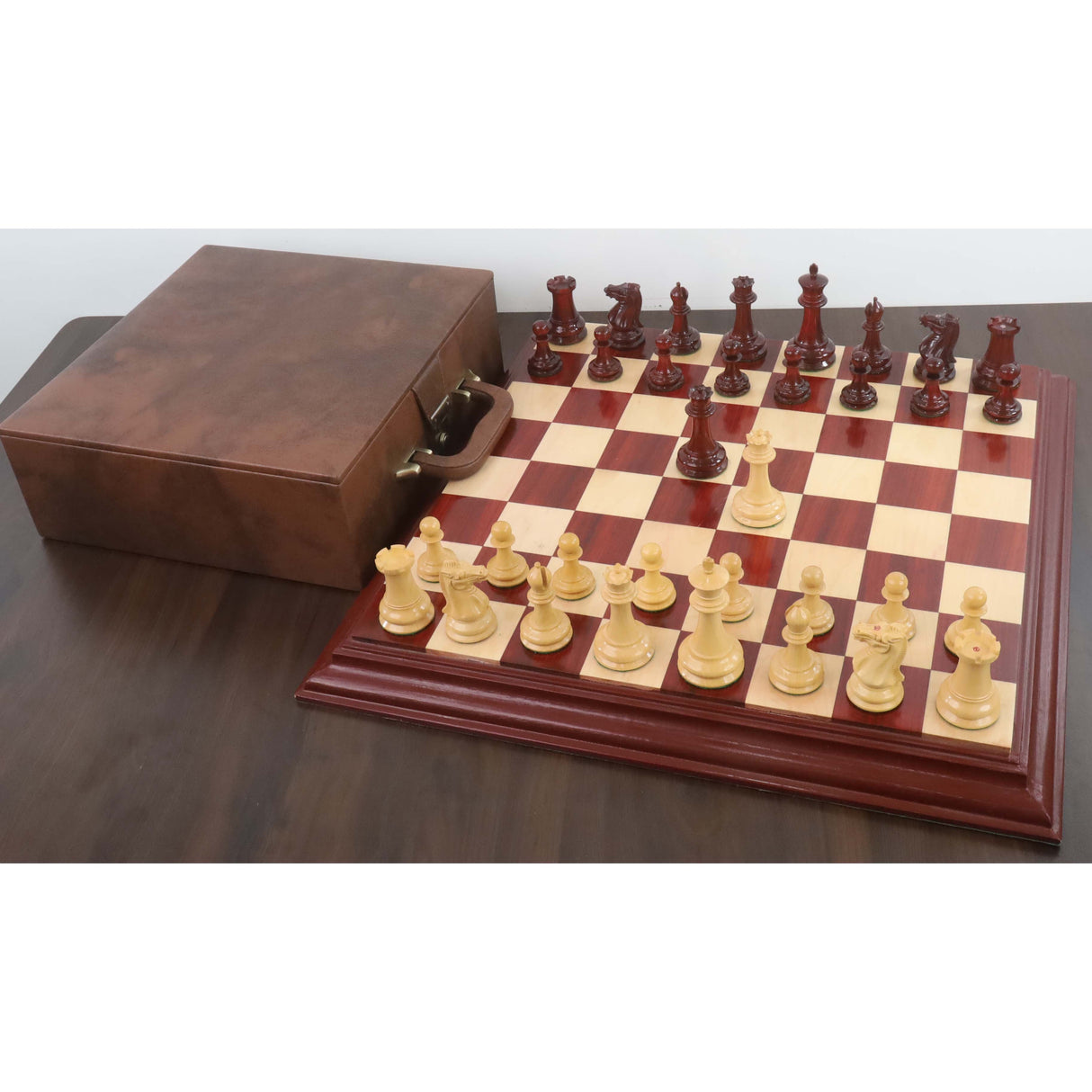 Jacques Cook Staunton Collectors Chess Set- Chess Pieces Only- Bud Rosewood 1849 - 3.75" From Royal Chess Mall