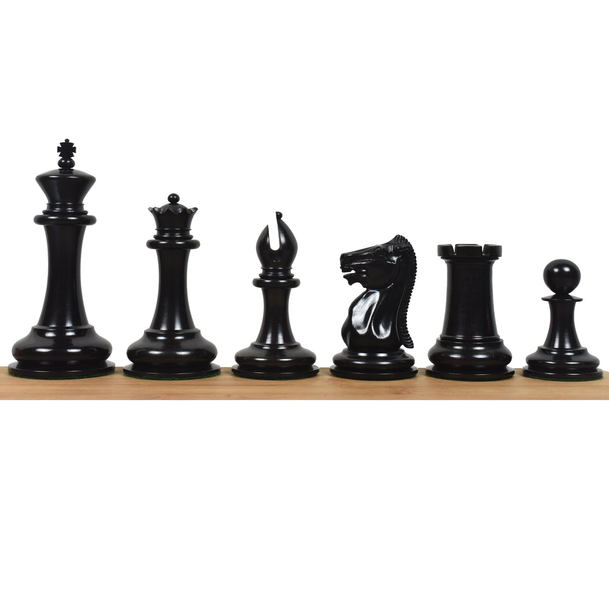 Leuchars Cook Staunton Chess Set- Chess Pieces Only - Ebony Wood & Antiqued Boxwood - 4.5" From Royal Chess Mall