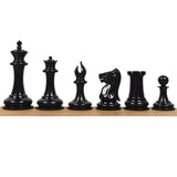 Leuchars Cook Staunton Chess Set- Chess Pieces Only - Ebony Wood & Antiqued Boxwood - 4.5" From Royal Chess Mall
