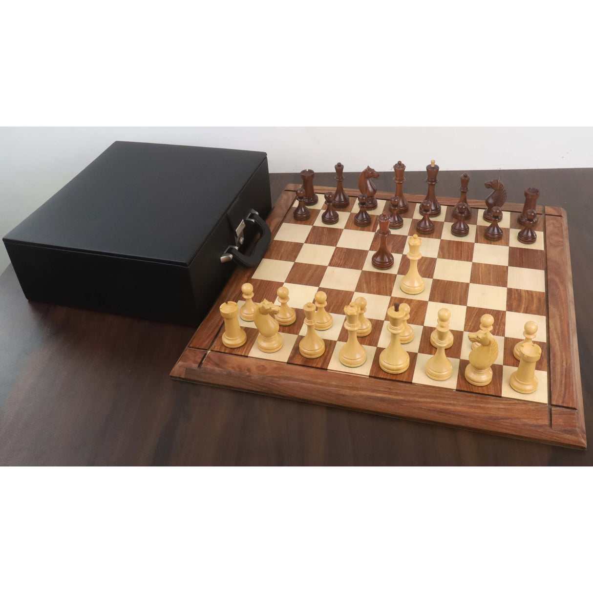 Botvinnik Flohr-II Soviet 1935 Chess Pieces Only Set -Golden Rosewood- 4.4" King From Royal Chess Mall
