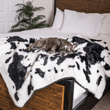 PupProtector™ Waterproof Throw Blanket - Black Faux Cowhide from Paw.com