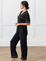 Women's Bamboo Stretch-Knit Short Sleeve & Pant Pajama Set from Cozy Earth