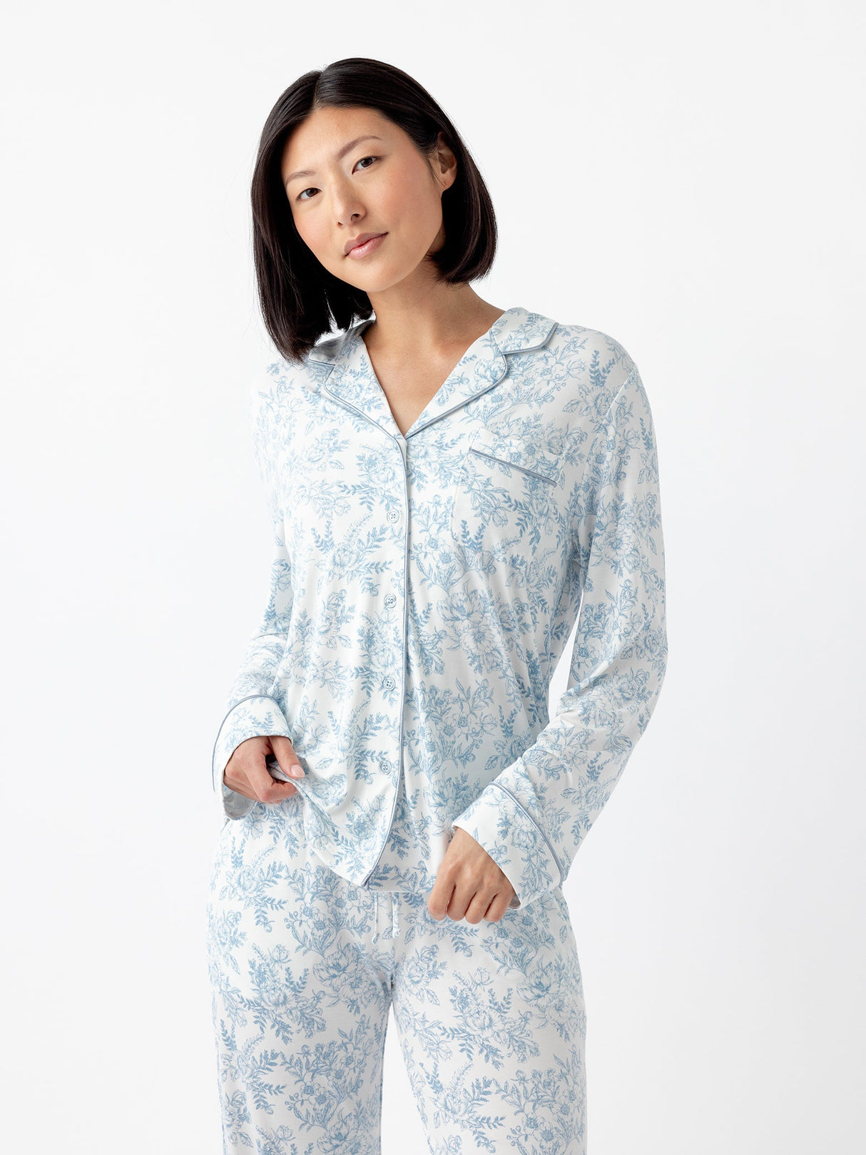 Women's Bamboo Stretch-Knit Long Sleeve Pajama Set from Cozy Earth