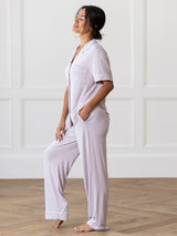 Women's Bamboo Stretch-Knit Short Sleeve & Pant Pajama Set from Cozy Earth