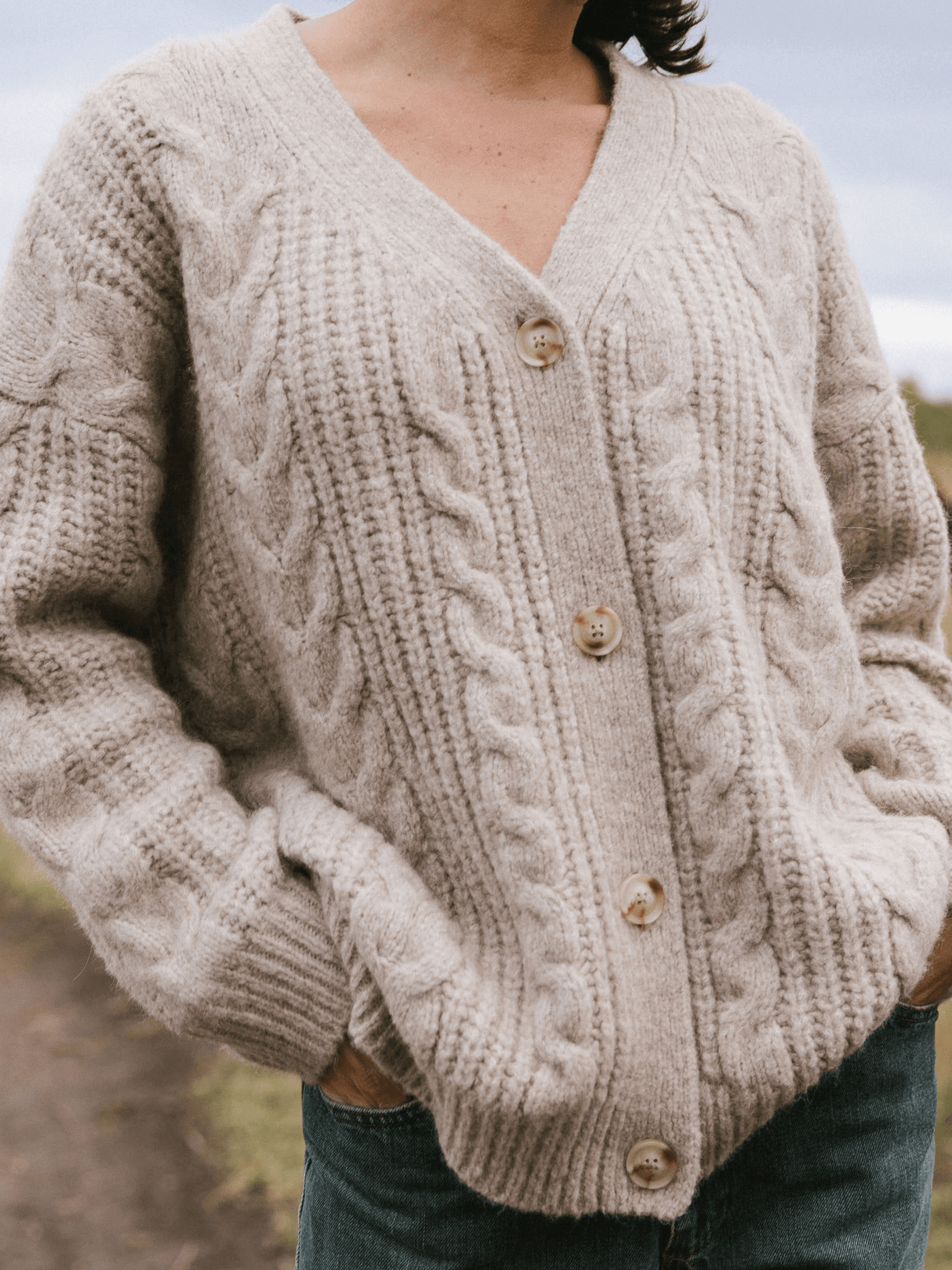 Oversized Cable Knit Cardigan from Cozy Earth