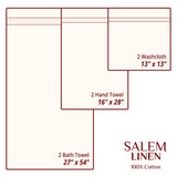 Salem Linen 6 Piece 100% Cotton Bath Towel Set From American Soft Linen