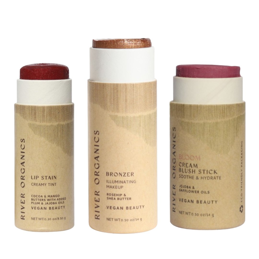 Lip + Highlighter + Blush Set from River Organics