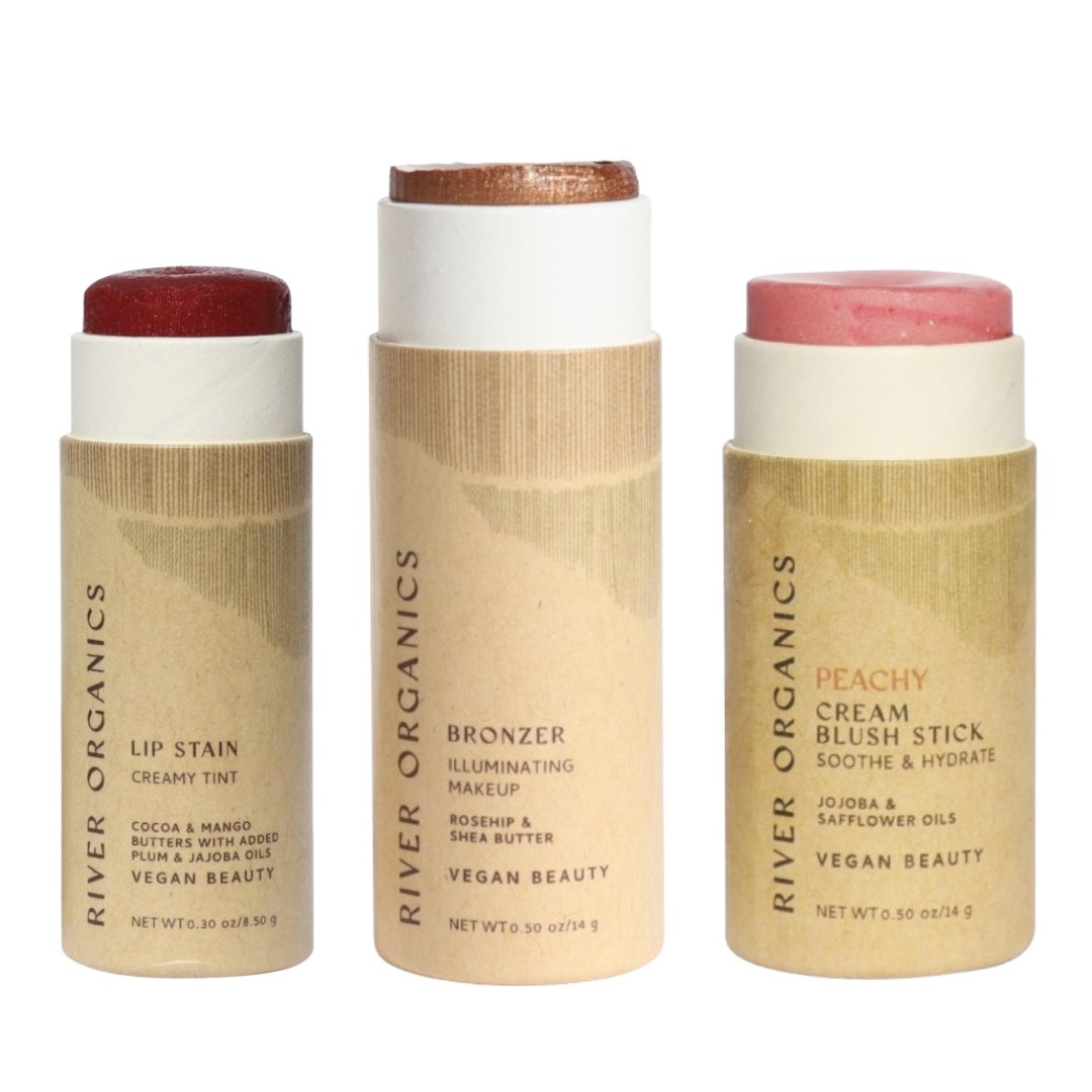 Lip + Highlighter + Blush Set from River Organics