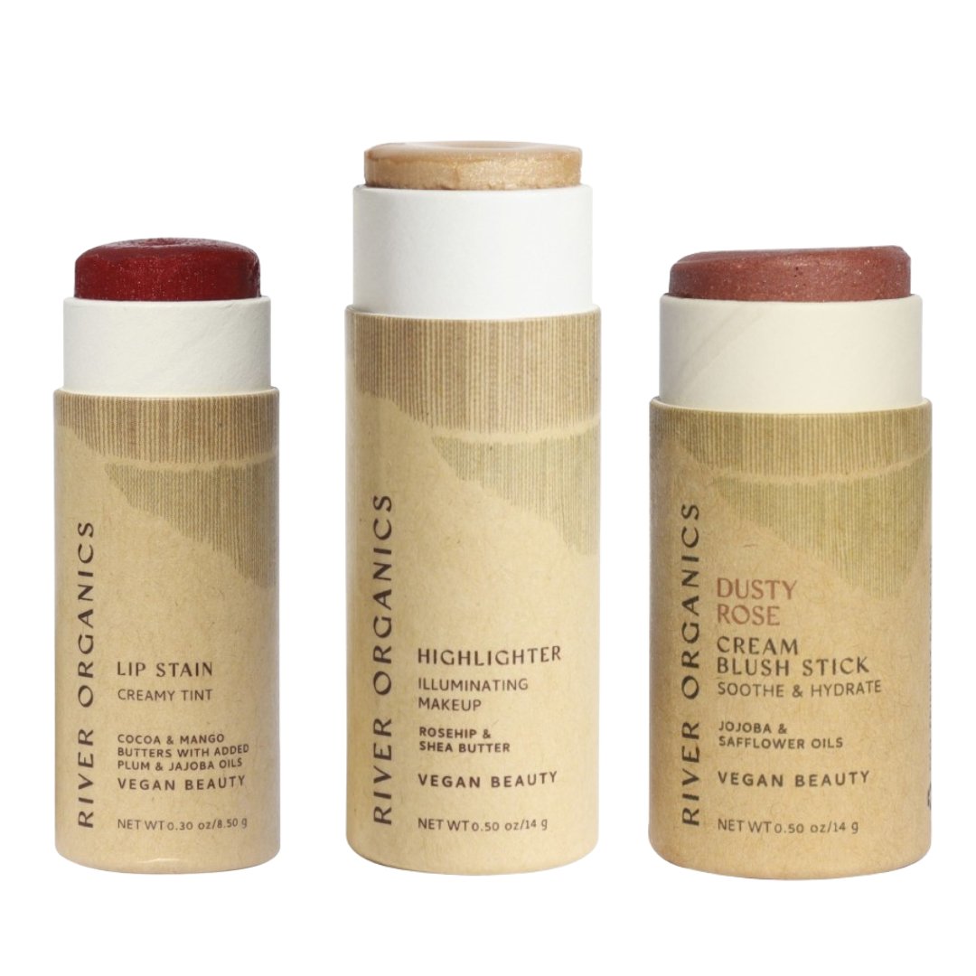 Lip + Highlighter + Blush Set from River Organics