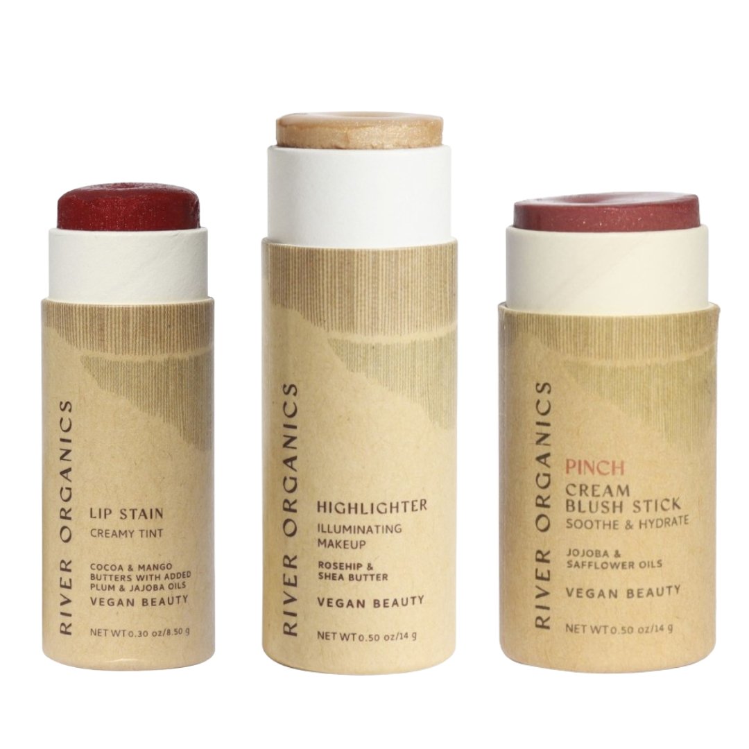Lip + Highlighter + Blush Set from River Organics