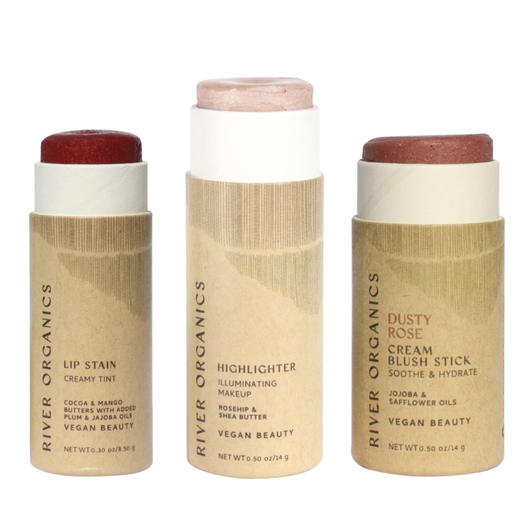Lip + Highlighter + Blush Set from River Organics