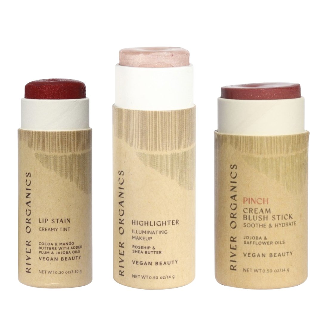 Lip + Highlighter + Blush Set from River Organics
