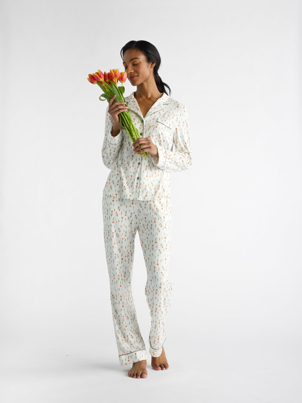 Women's Bamboo Stretch-Knit Long Sleeve Pajama Set from Cozy Earth