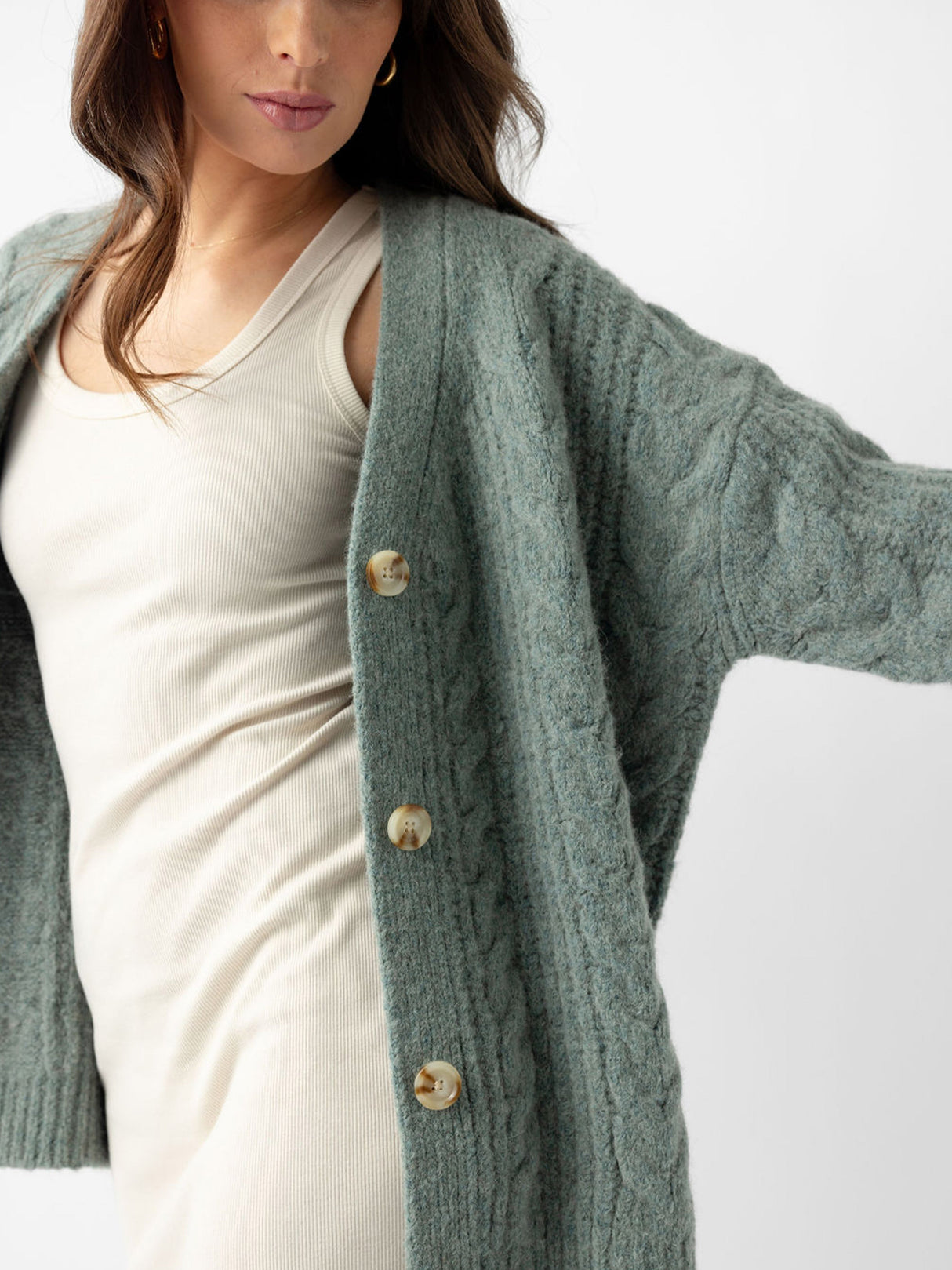 Oversized Cable Knit Cardigan from Cozy Earth