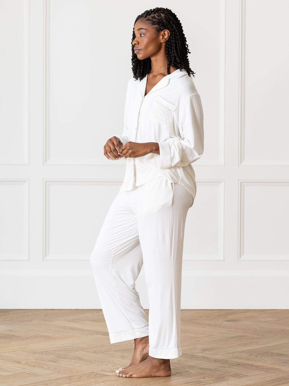 Women's Bamboo Stretch-Knit Long Sleeve Pajama Set TALL from Cozy Earth