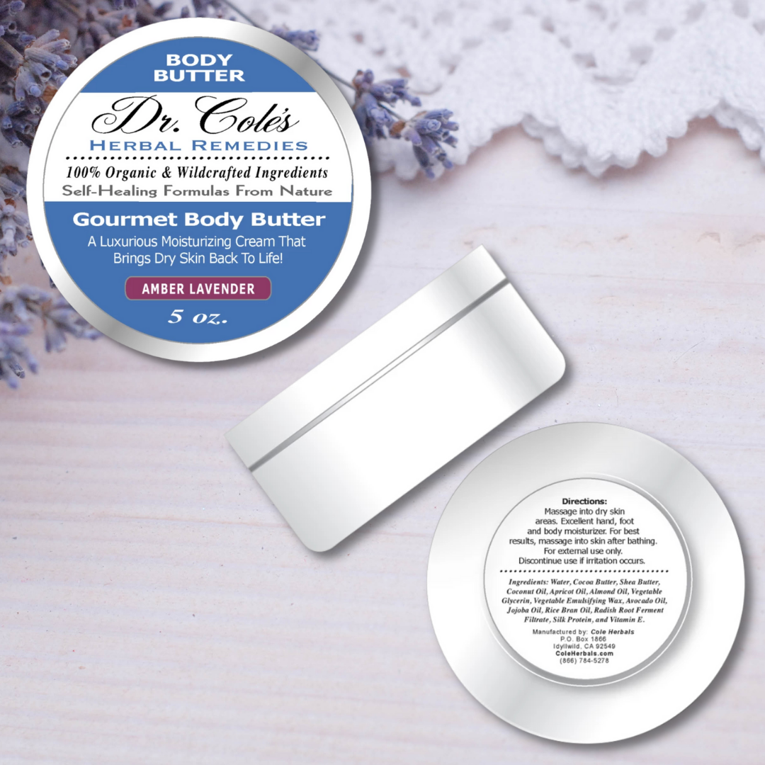 Dr. Cole's Gourmet Body Butter - AMBER LAVENDER From Dr. Cole's Herbal Remedies