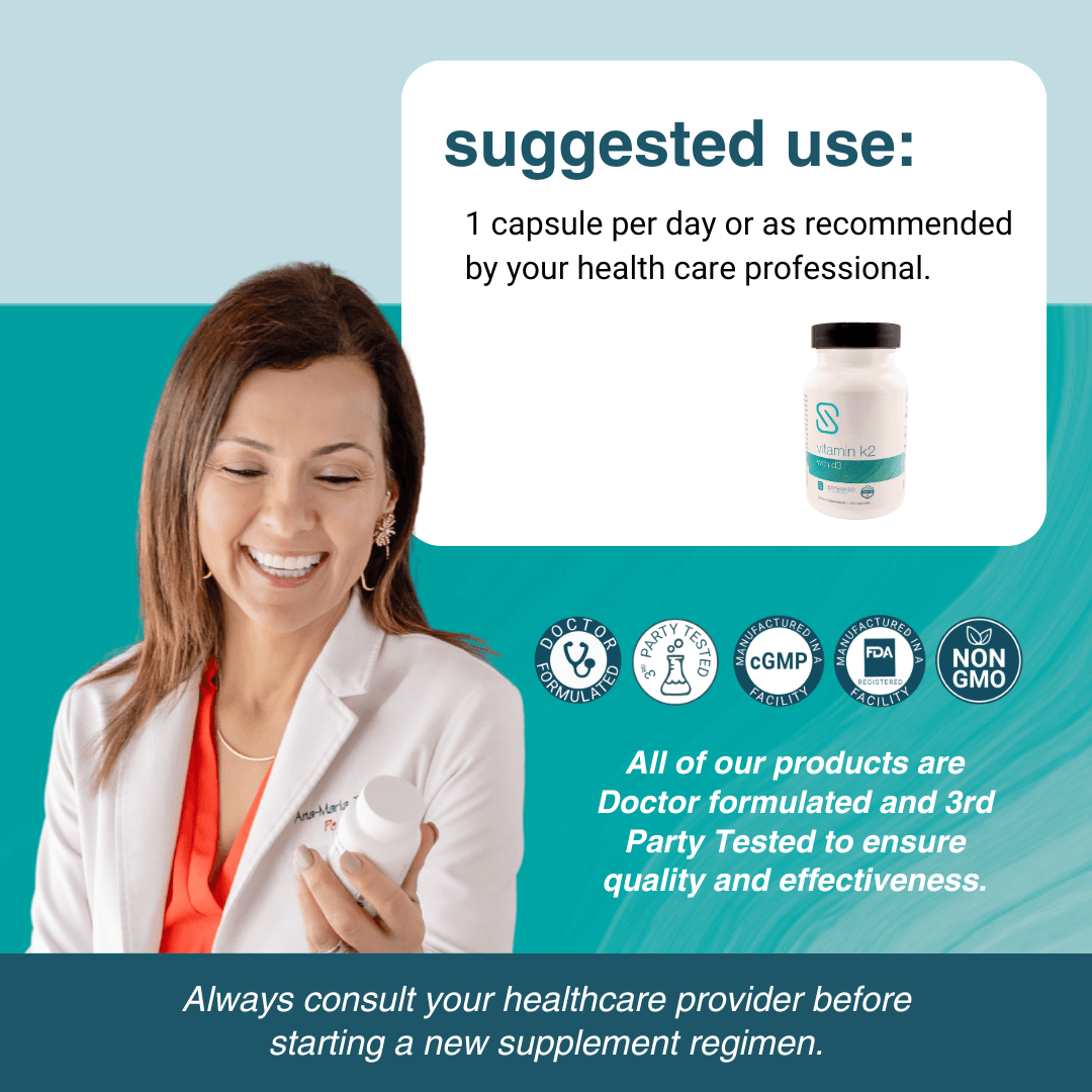 Vitamin K2 with D3 | 60 Capsules from Serawise