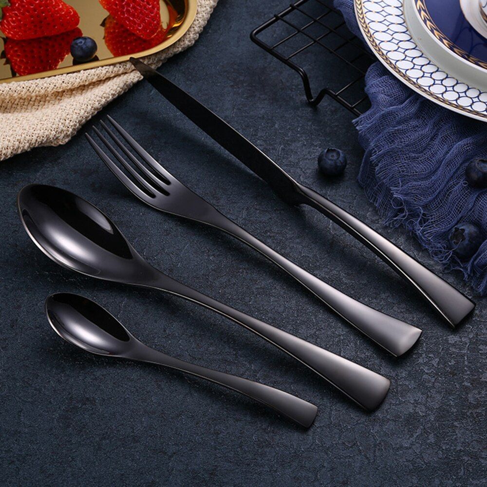 All Black Flatware Set from Moderny