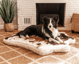 PupRug™ Animal Print Memory Foam Dog Bed - Brown Faux Cowhide From Paw.com