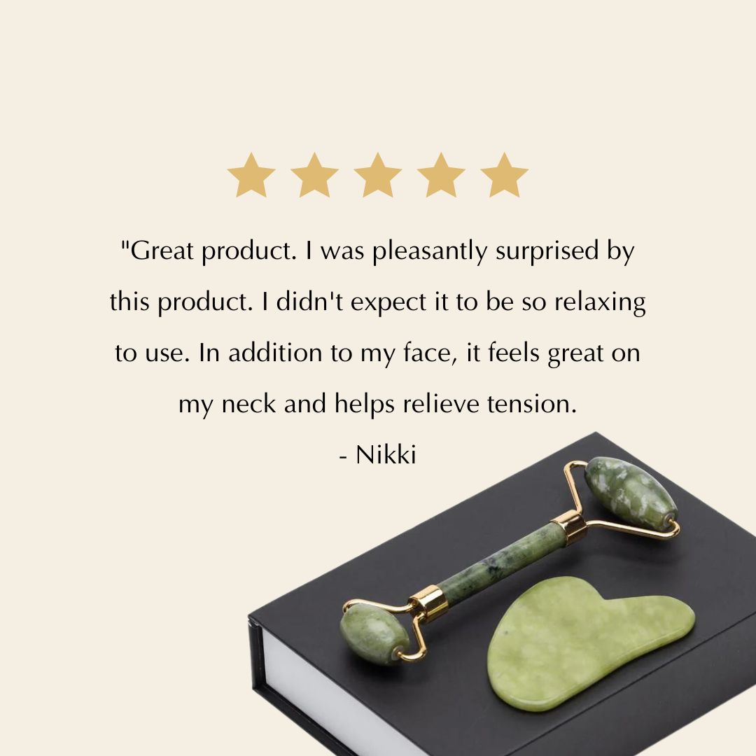 Natural Jade Roller and Gua Sha - Puffiness Reduction from Epilynx Skincare and Cosmetics