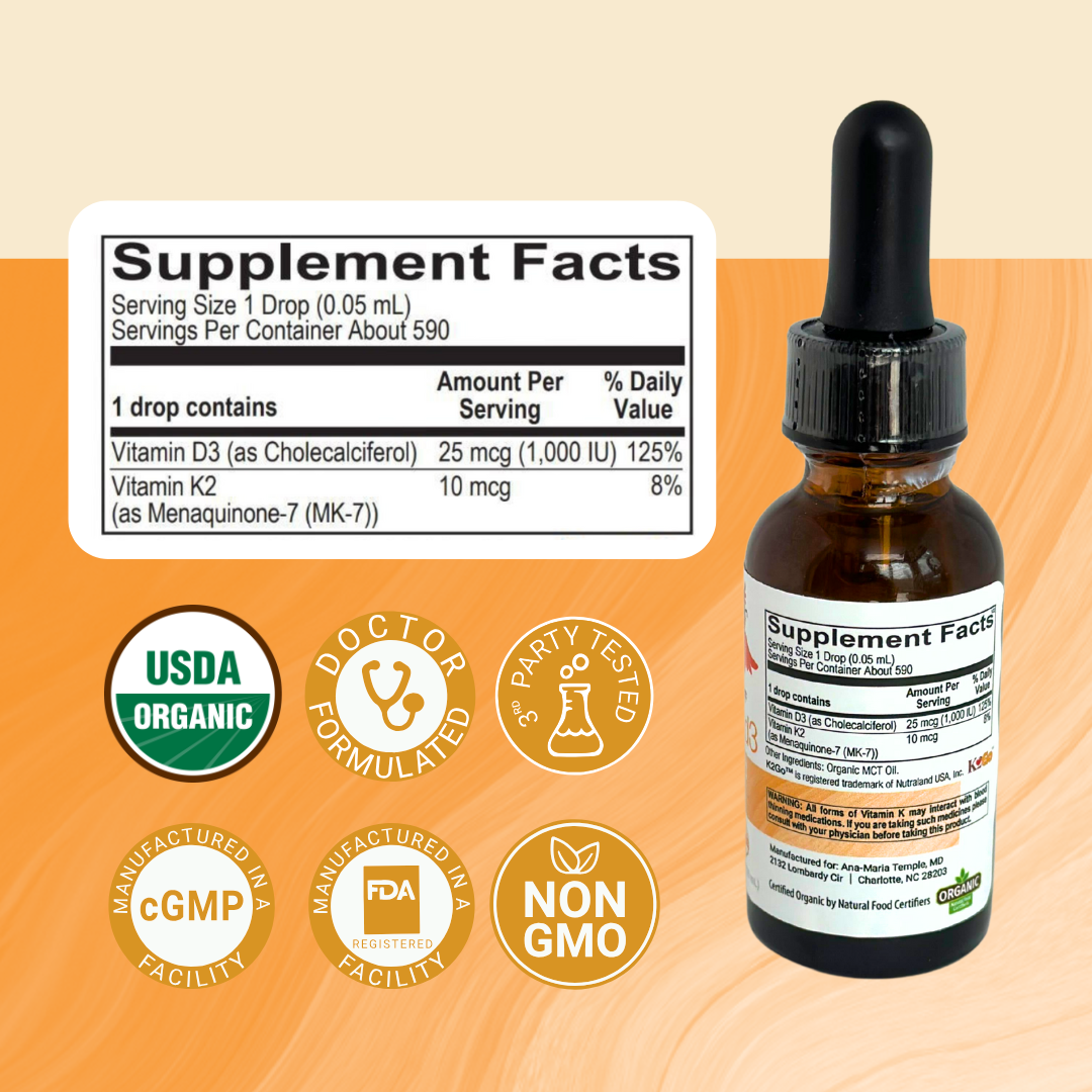 Organic Liquid Vitamin D3 with K2 from Serawise